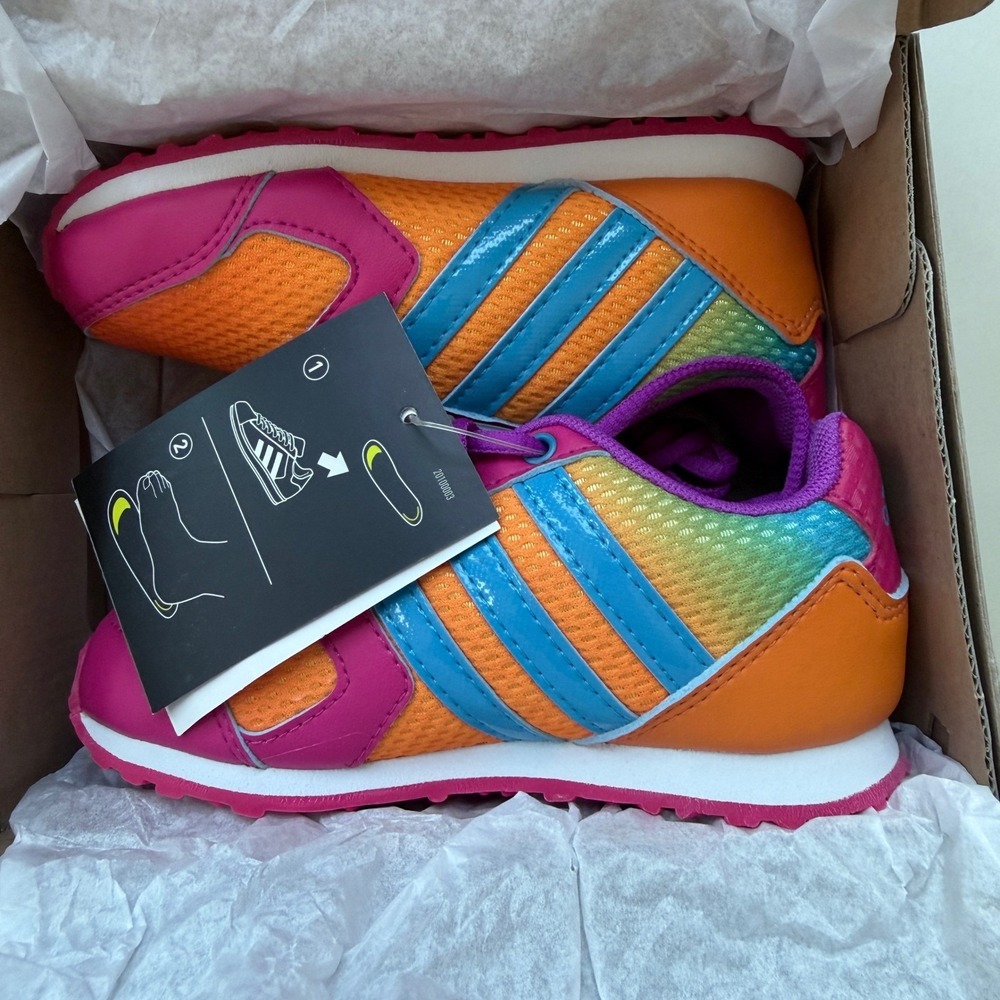 Adidas Streetrun VII Toddler Sneakers Multicolor Pink Orange M20279 Size 8K NWT